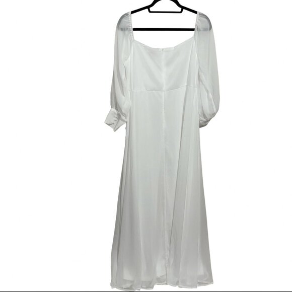 Lulus Feel the Romance White Off-the-Shoulder Maxi White Dress XL NWT - Picture 7 of 16